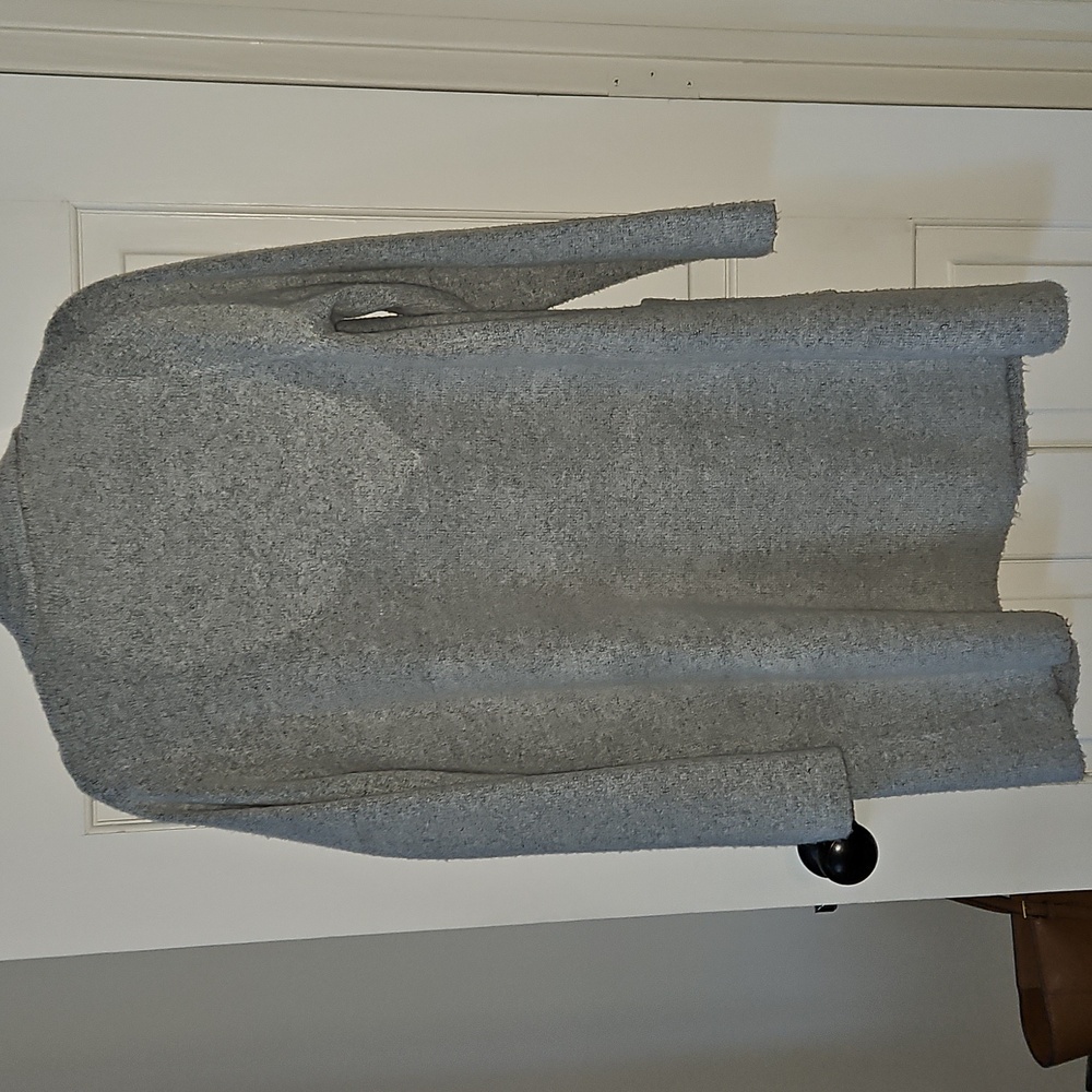 Gray Double-Breasted Sweater Coat - image 4